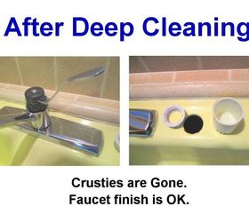 removing kitchen sink stains preventing them from coming back, 3 Multiple doses of Lime Away R and scrubbing got rid of the crusty hard water deposits