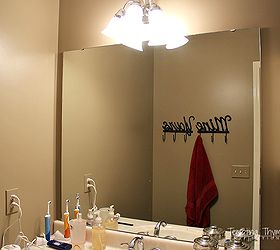 how to frame a builder grade bathroom mirror, bathroom ideas, diy, home improvement, woodworking projects