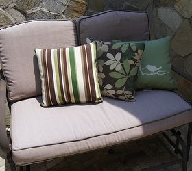 sew easy outdoor cushion tutorial part two, crafts, outdoor furniture, painted furniture, reupholster, Before sad and faded