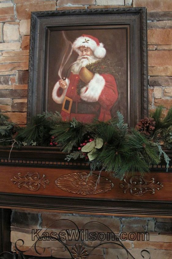 warm your heart for christmas, seasonal holiday d cor, Newly painted mantel all decorated for Christmas