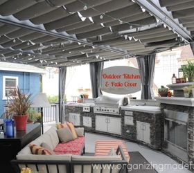 our outdoor kitchen deck and patio cover, fireplaces mantels, home improvement, outdoor living, patio, Out door kitchen