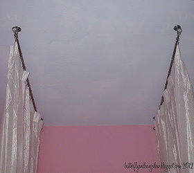 how to make a simple canopy from curtain rods, bedroom ideas, crafts, home decor, Canopy Made From Two Rods