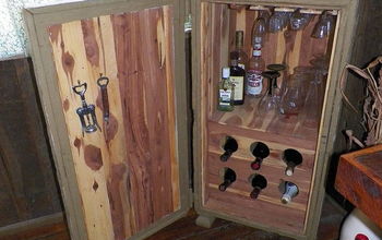 Restored old horse tack trunk to liquor cabinet