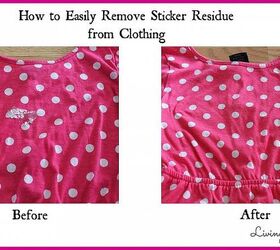 how to easily remove sticker residue from clothing, cleaning tips