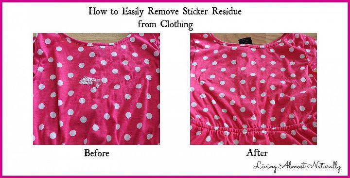 how to easily remove sticker residue from clothing, cleaning tips