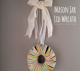 mason jar lid wreath, christmas decorations, crafts, mason jars, seasonal holiday decor, wreaths