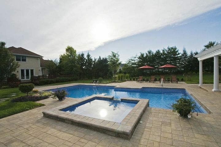 award winning design geometric pool with raised spa, outdoor living, patio, pool designs, spas, Pool With Raised Spa