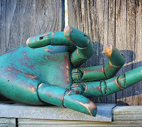 painted amp aged wooden articulated modeling hands, chalk paint, painting, Painted Aged Wooden Articulated Modeling Hands by GadgetSponge com