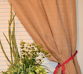 make a no sew burlap curtain, crafts, home decor, window treatments, windows