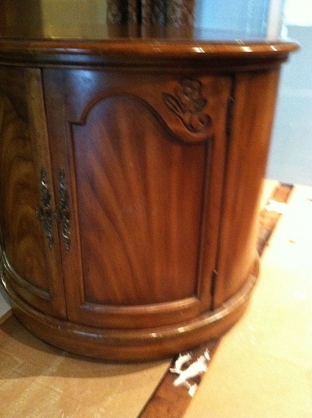 i just bought this barrel end table from craigs list, another picture