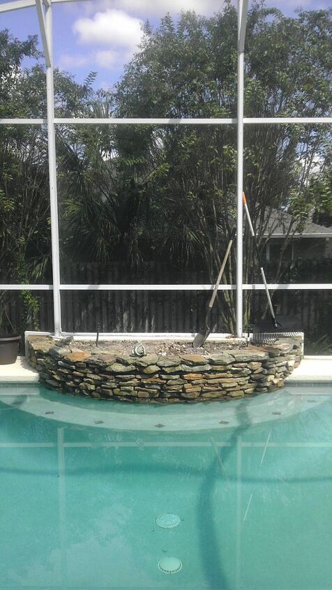 i need some suggestions for planting our pool planter it s a northern exposure off, decks, fences, gardening, landscape, outdoor living, pool designs