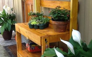 Building a potting bench out of pallets.