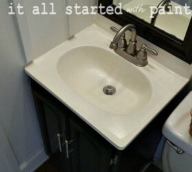 i painted the bathroom sink, bathroom ideas, home decor, painting, Bathroom Sink After