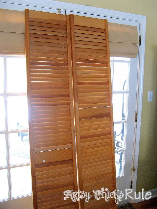 bi fold doors re purposed to shutters annie sloan chalk paint, chalk paint, painted furniture, 5 bi fold doors from the thrift store before