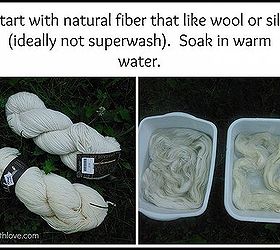 solar dyeing yarn with kool aid to achieve that kettle dyed look, crafts, Start with undyed protein based i e wool or silk yarn and soak it in plain water
