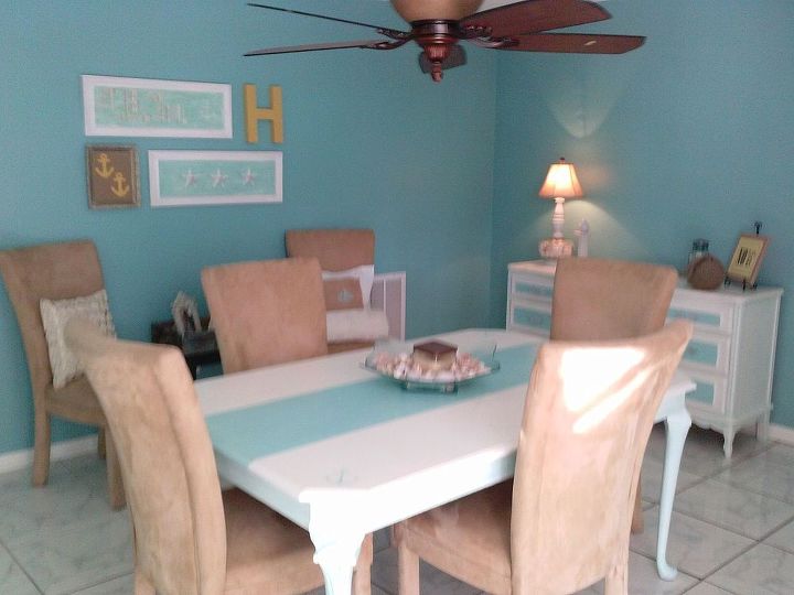 beachy dining table on a dime, painted furniture
