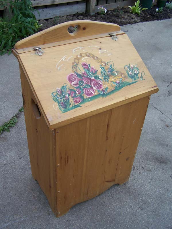 hide those huge bags of dog food an easy peasy diy solution, pets animals, repurposing upcycling, A plain old potato bin This was was passed on due to the floral print and the person didn t have the drive to remove it but I did