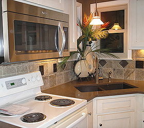 small kitchen remodel makes gives more function, home improvement, kitchen design, I went with quartz countertops because granite is too busy for my taste I splurged on the Danze faucet because I fell in love with it even the sprayer is solid metal