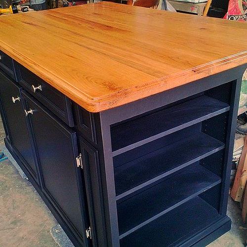 kitchen island made from 3 4 birch plywood and 1 oak board top, diy, kitchen design, kitchen island, woodworking projects