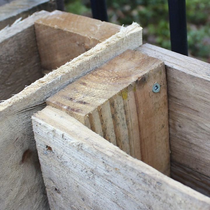 how to build a composting system from pallets, composting, diy, gardening, go green, how to, pallet, repurposing upcycling, Use long deck screws to attach the pallets top middle and bottom of each side