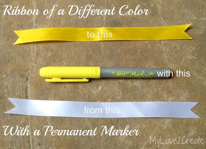 ribbon of a different color, crafts, Using a permanent marker change the color of your ribbon
