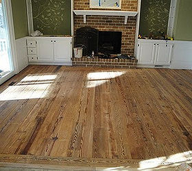 installing antique pine heart flooring farmhousestyle, flooring, living room ideas