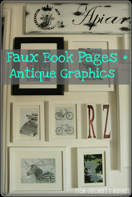 antique graphics faux book pages, home decor, repurposing upcycling