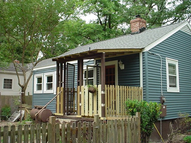 just a few pix of ms priddy s new home facelift home improvements to last a, New rear porch to keep her Pup Babies Dry