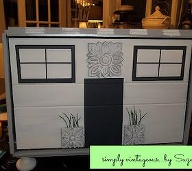 how i turned a breadbox into a toy house, crafts, repurposing upcycling, I added some small moldings to use as planter and architectural detail over the front door