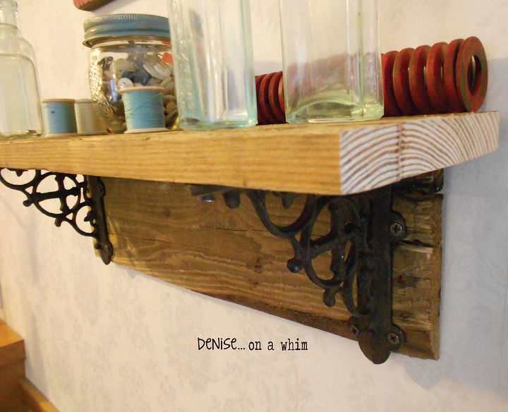 easy rustic pallet shelf hometalk