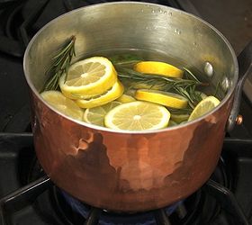 diy non toxic all natural air freshener, cleaning tips, crafts, gardening, mason jars, Heating the rosemary and lemon to simmer not a boil