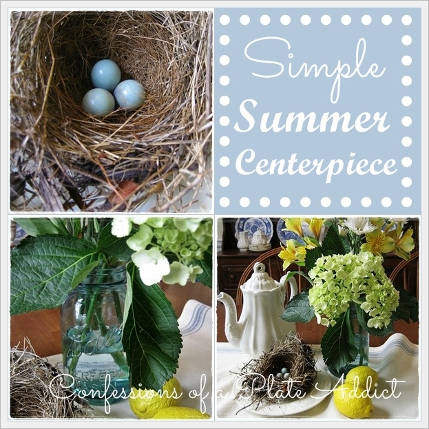 mason jars and bird nests a simple summer centerpiece, home decor, seasonal holiday decor, Simple and summery a Mason jar filled with fresh flowers and a sweet bird s nest