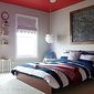 do bero cama de menino grande uma mudana de quarto, A sala acabou Um teto vermelho d aquele toque de cor e adiciona interesse visual sem sobrecarregar o espa o