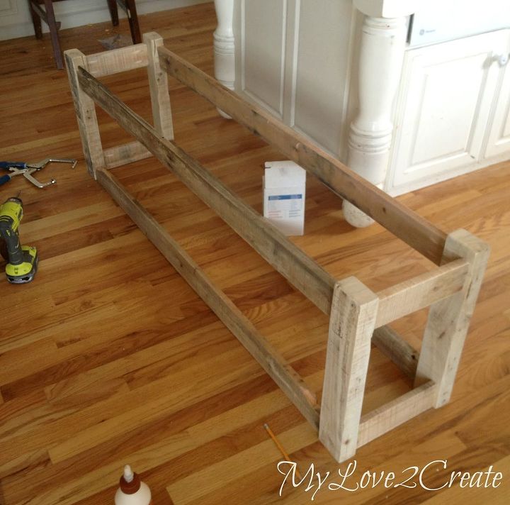diy upholstered bench, diy, how to, painted furniture, pallet, repurposing upcycling, reupholster