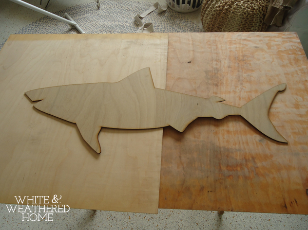 diy shark coastal wall art tutorial, crafts, home decor, woodworking projects, paint the shark