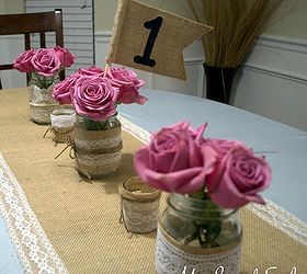 diy burlap table number flags, crafts