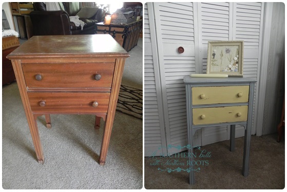before and after paint projects small furniture, chalk paint, painted furniture, Mixing two colors in similar tone is an appealing and soft look to me