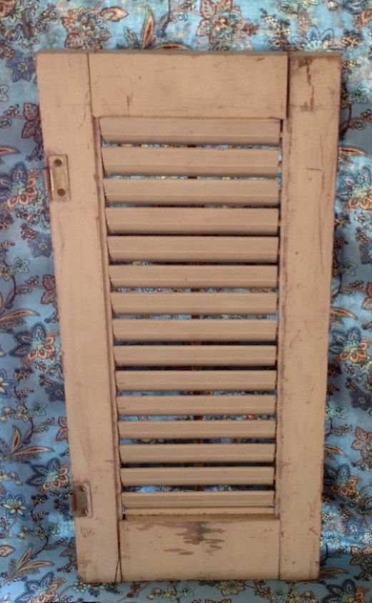 q i need ideas for a small shutter i need to re purpose for my deck makeover, decks, home decor, repurposing upcycling, Need to re purpose this small shutter for back deck