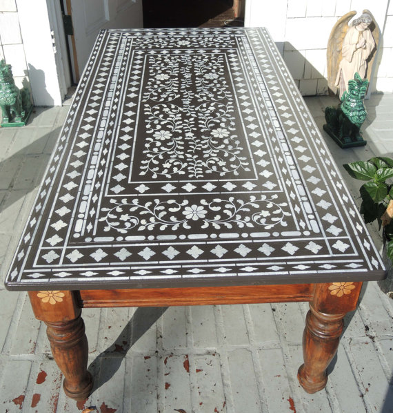 are you in love with the indian inlay stencil, painted furniture