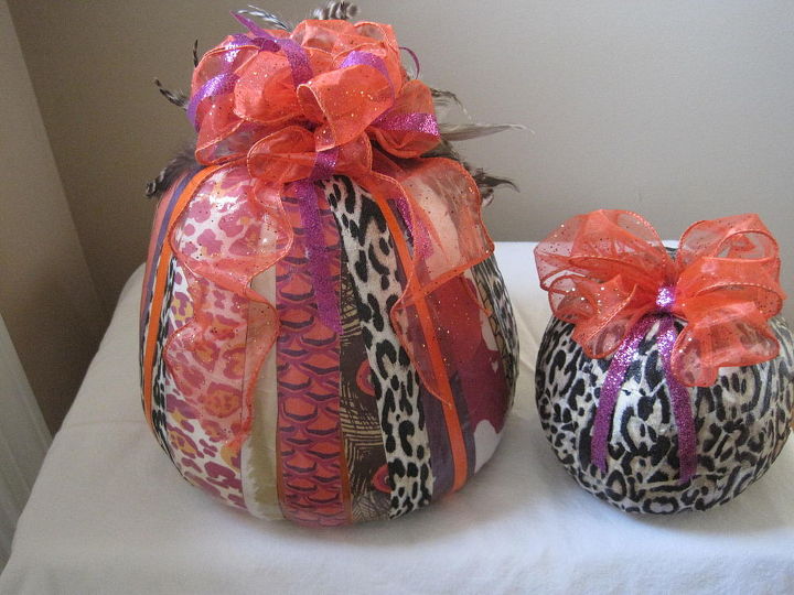 saw on the hometalk facebook page a photo of some black painted pumpkins so, A pair of Funkins faux pumpkins go wild for fall