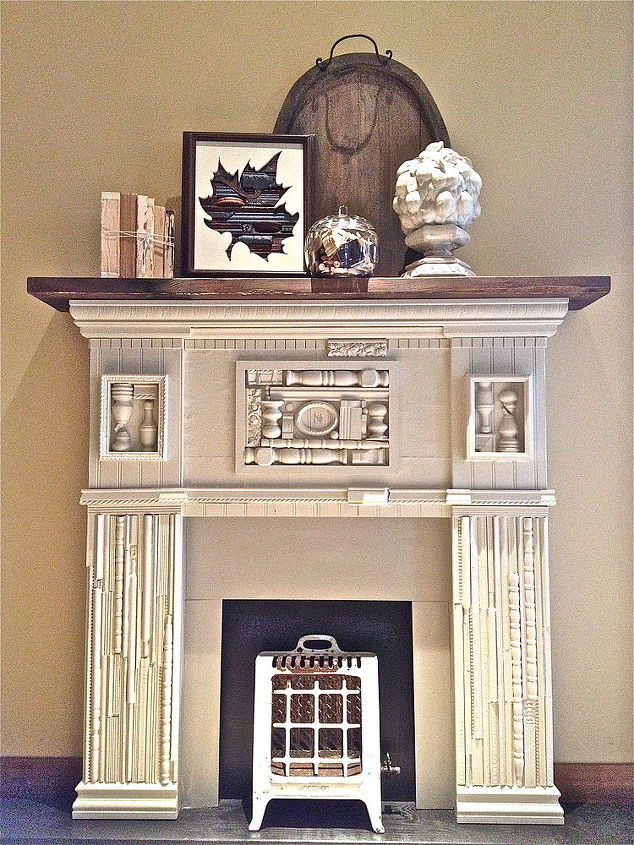 faux fake mantle, fireplaces mantels, home decor, Faux mantel for our master
