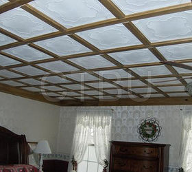 diy affordable install over existing popcorn ceiling, Another Ceiling Tiles By Us Customer s DIY project using design R 74