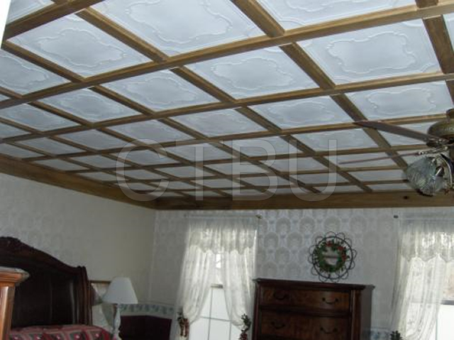 diy affordable install over existing popcorn ceiling, Another Ceiling Tiles By Us Customer s DIY project using design R 74