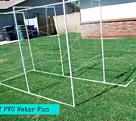 easy diy pvc water fun for the kids, outdoor living, DIY PVC Water fun