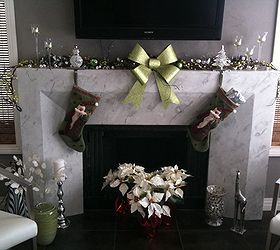 simple clean contemporary mantle, seasonal holiday decor