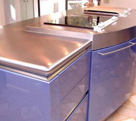 stainless steel, 2 Brushed Stainless Steel Countertop with Bullnose Edge