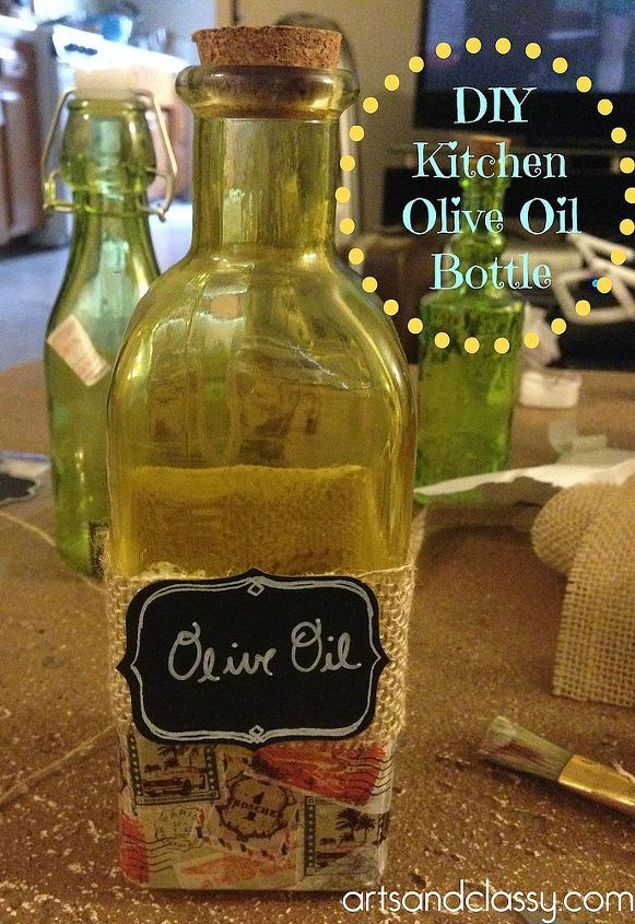 tutorial de la botella de aceite de oliva vinagre y sal marina para la cocina