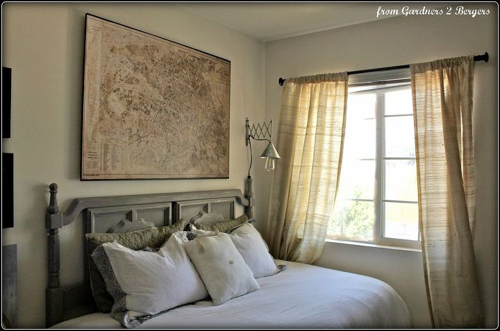 a diyers small space home tour, home decor, Decoupage Map Restoration Hardware knock off