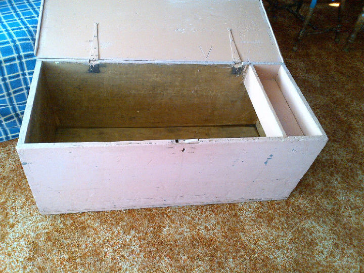 q painting a 1890 blanket box, painting, 1890 Blanket box with Candle holder