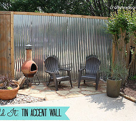 tin accent wall for the backyard, fences, outdoor living